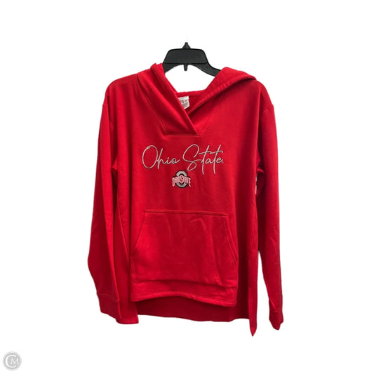 Athletic Top Long Sleeve Hoodie By Champion In Red, Size: S