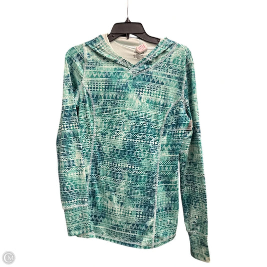 Athletic Top Long Sleeve Hoodie By Exertek In Green, Size: S