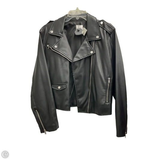 Jacket Moto By Nine West In Black, Size: Xl