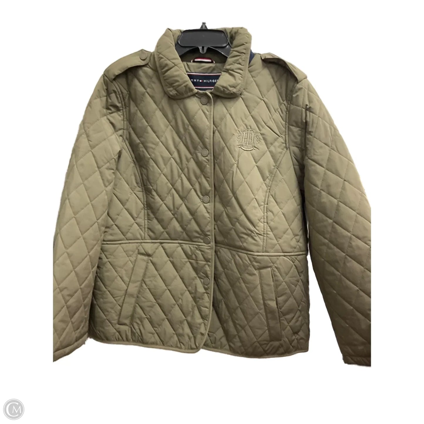 Coat Puffer & Quilted By Tommy Hilfiger In Green, Size: L