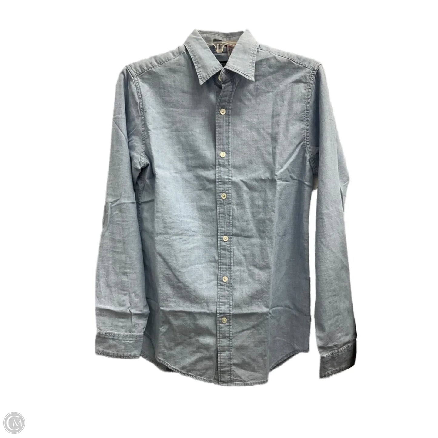 Blouse Long Sleeve By J. Crew In Blue Denim, Size: Xs