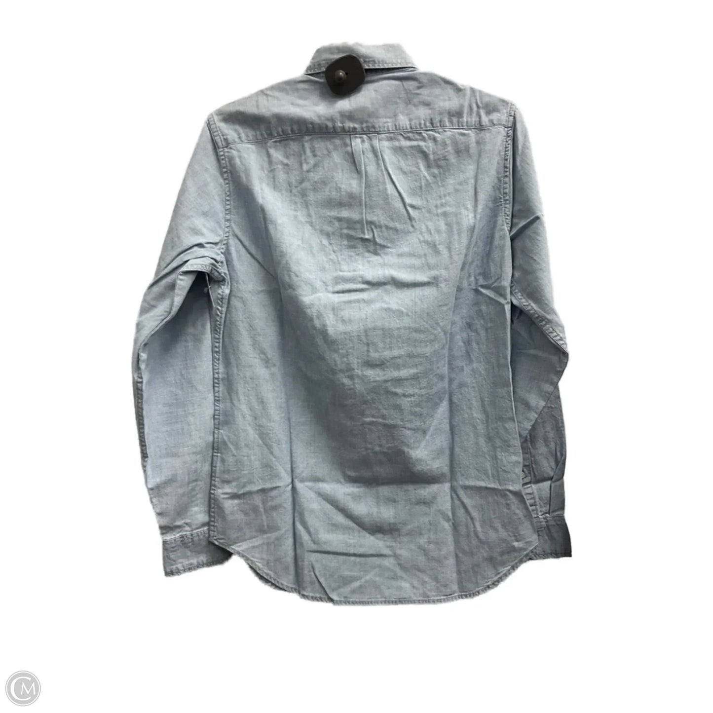 Blouse Long Sleeve By J. Crew In Blue Denim, Size: Xs