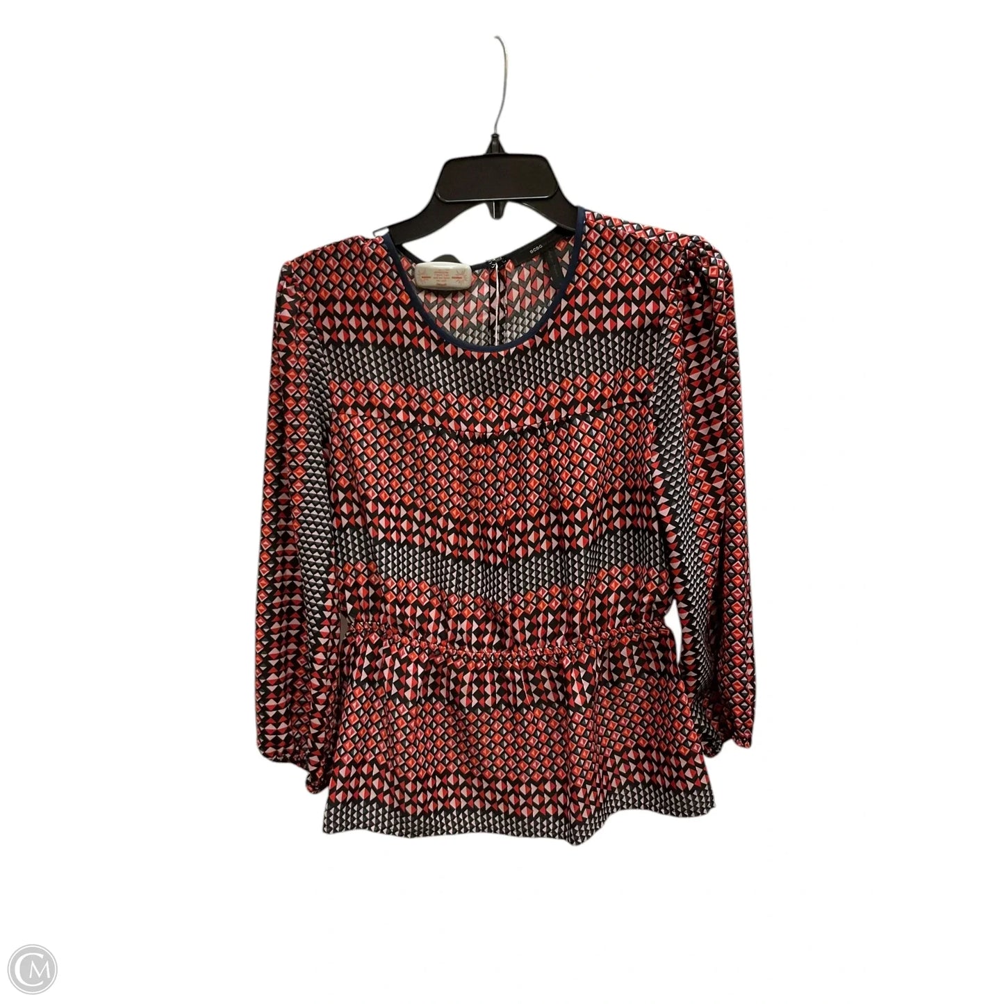 Top 3/4 Sleeve By Bcbgmaxazria In Blue & Orange, Size: S