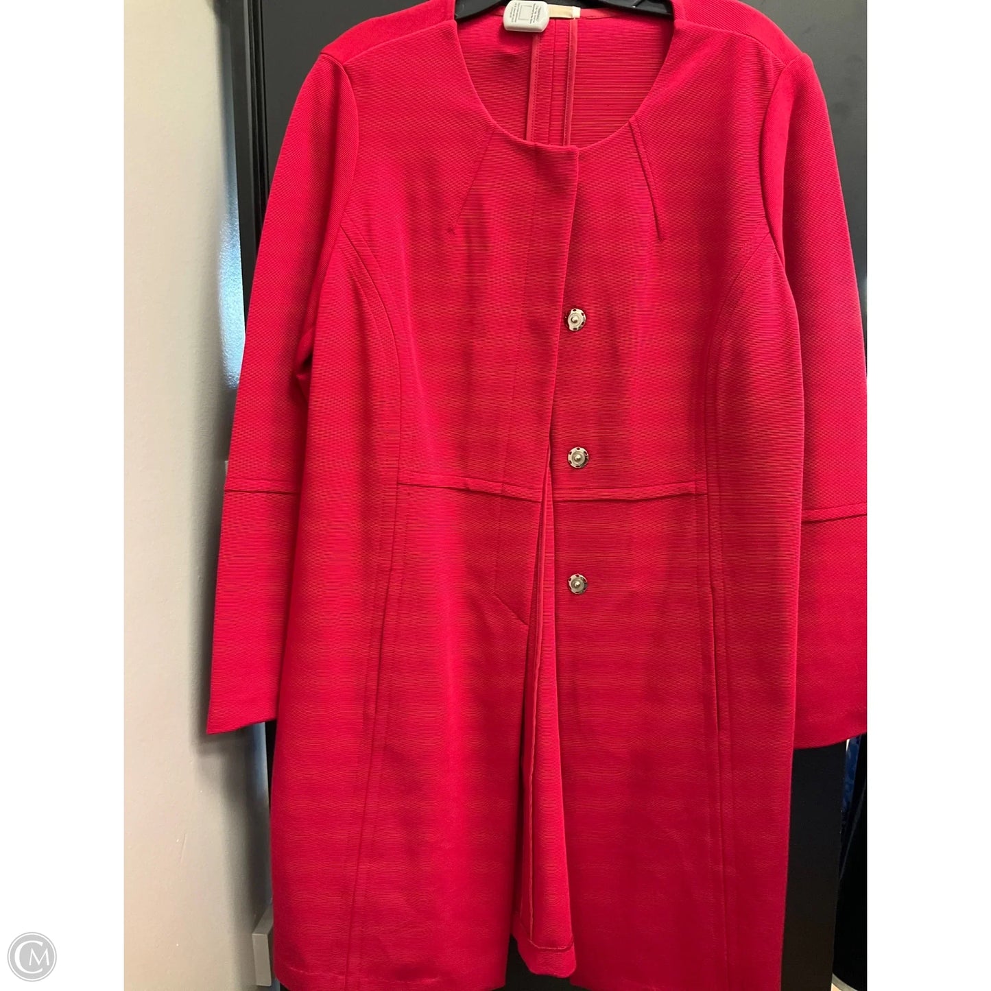 Jacket Denim By Chicos In Red, Size: L