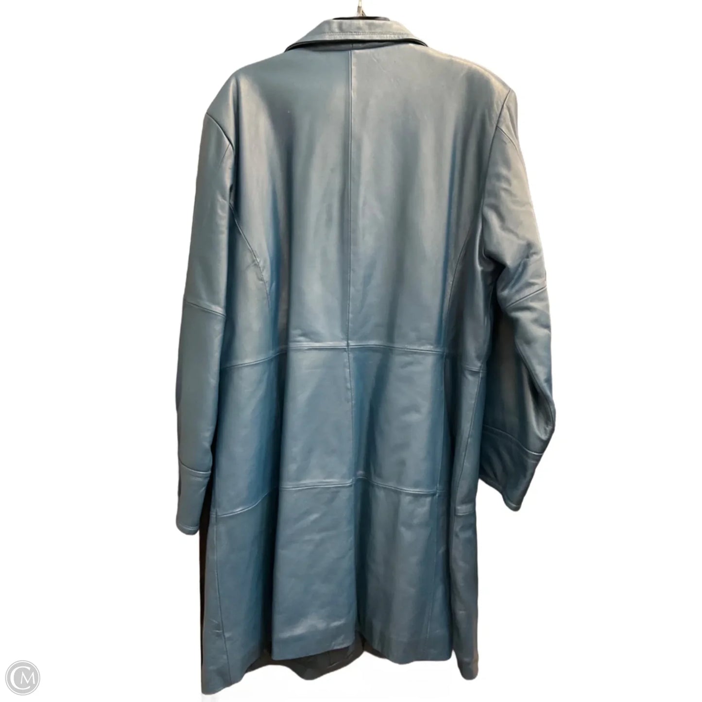 Jacket Leather By Clothes Mentor In Blue, Size: 2x