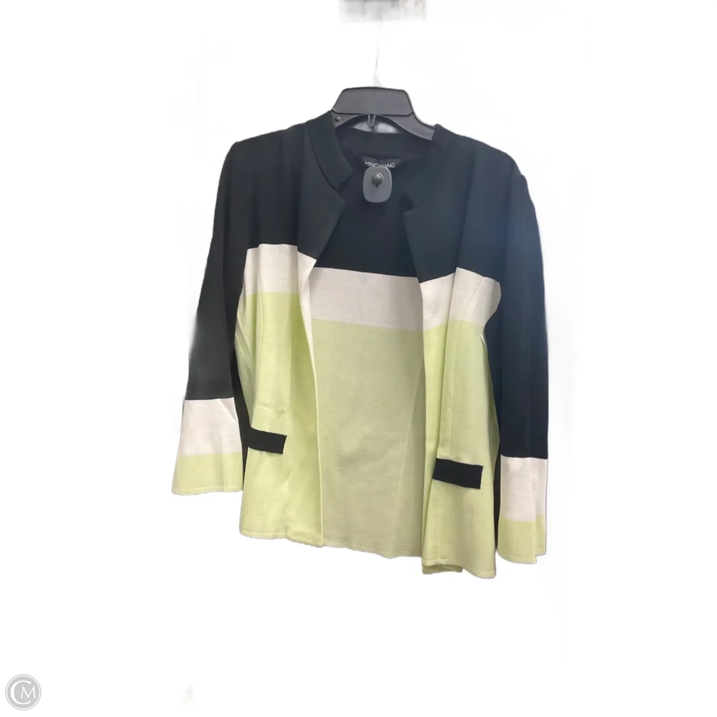 Cardigan By Ming Wang In Black & Green, Size: M