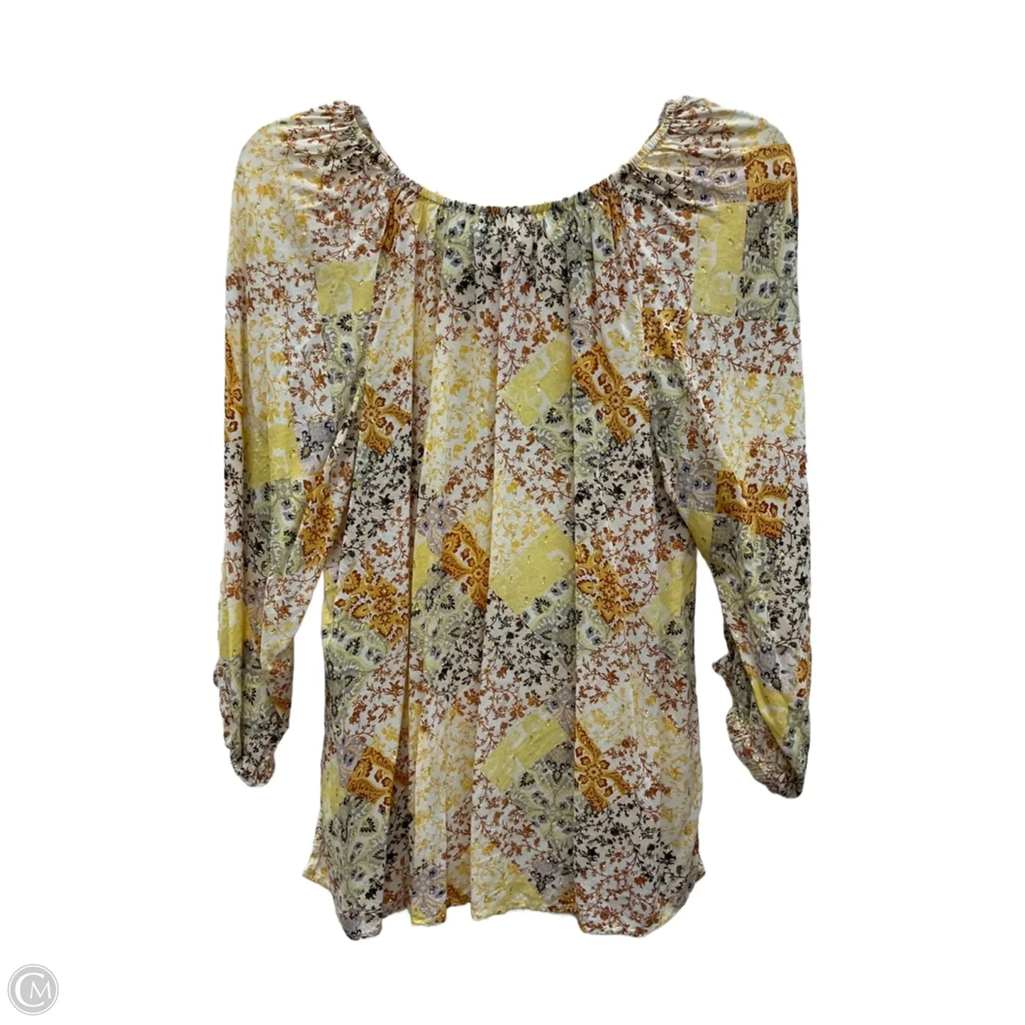 Top 3/4 Sleeve By Good Hart In Floral Print, Size: L