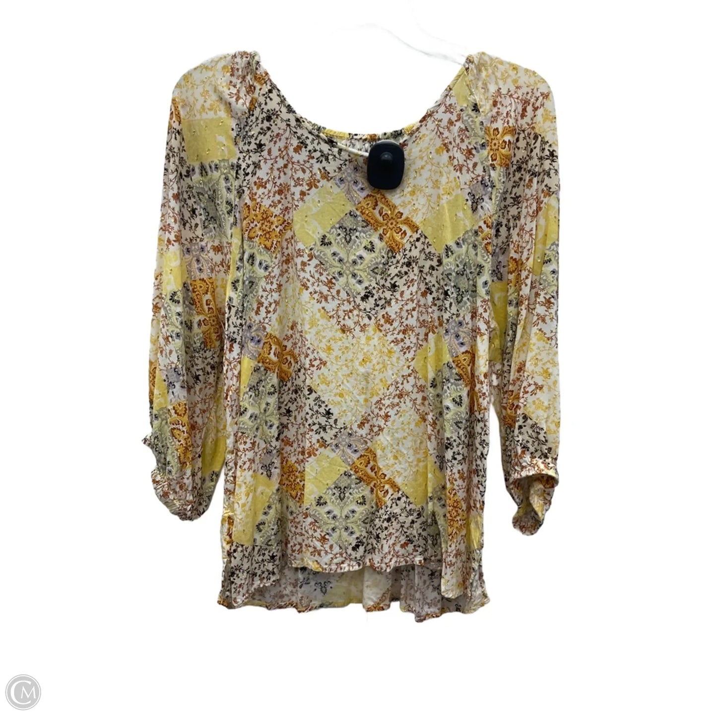 Top 3/4 Sleeve By Good Hart In Floral Print, Size: L
