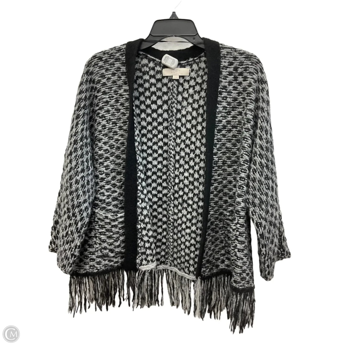 Cardigan By Loft In Black & Grey, Size: M