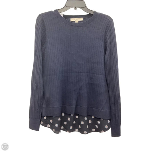 Top Long Sleeve By Loft In Navy, Size: L
