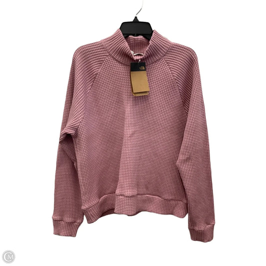 Athletic Top Long Sleeve Collar By The North Face In Purple, Size: L