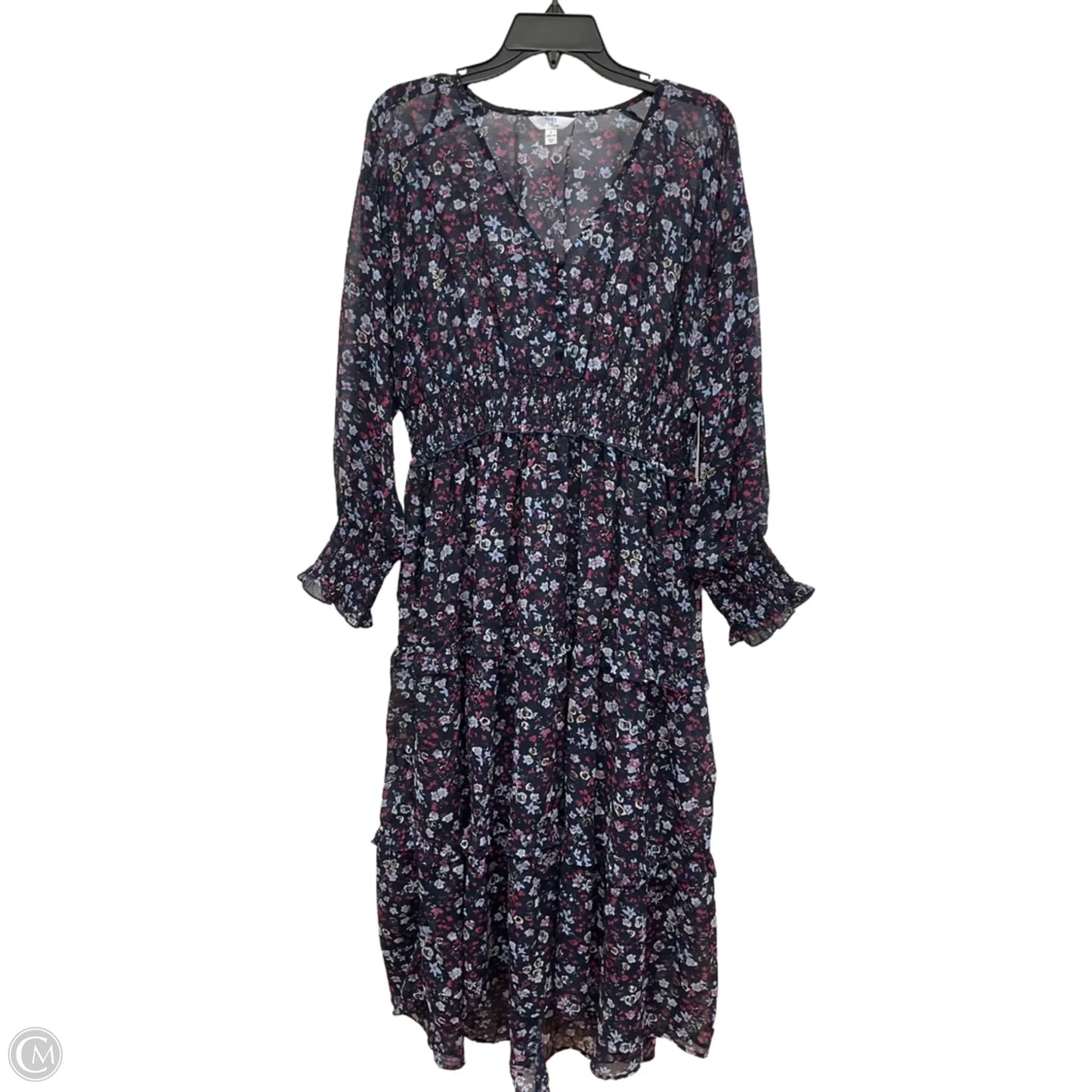 Dress Casual Maxi By Time And Tru In Floral Print, Size: L