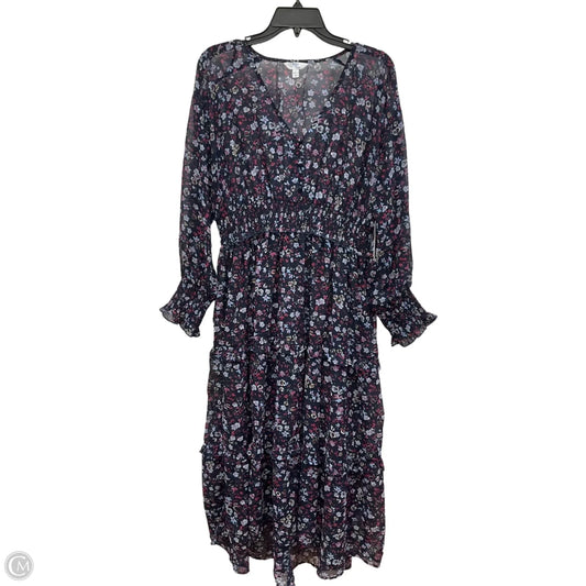 Dress Casual Maxi By Time And Tru In Floral Print, Size: L