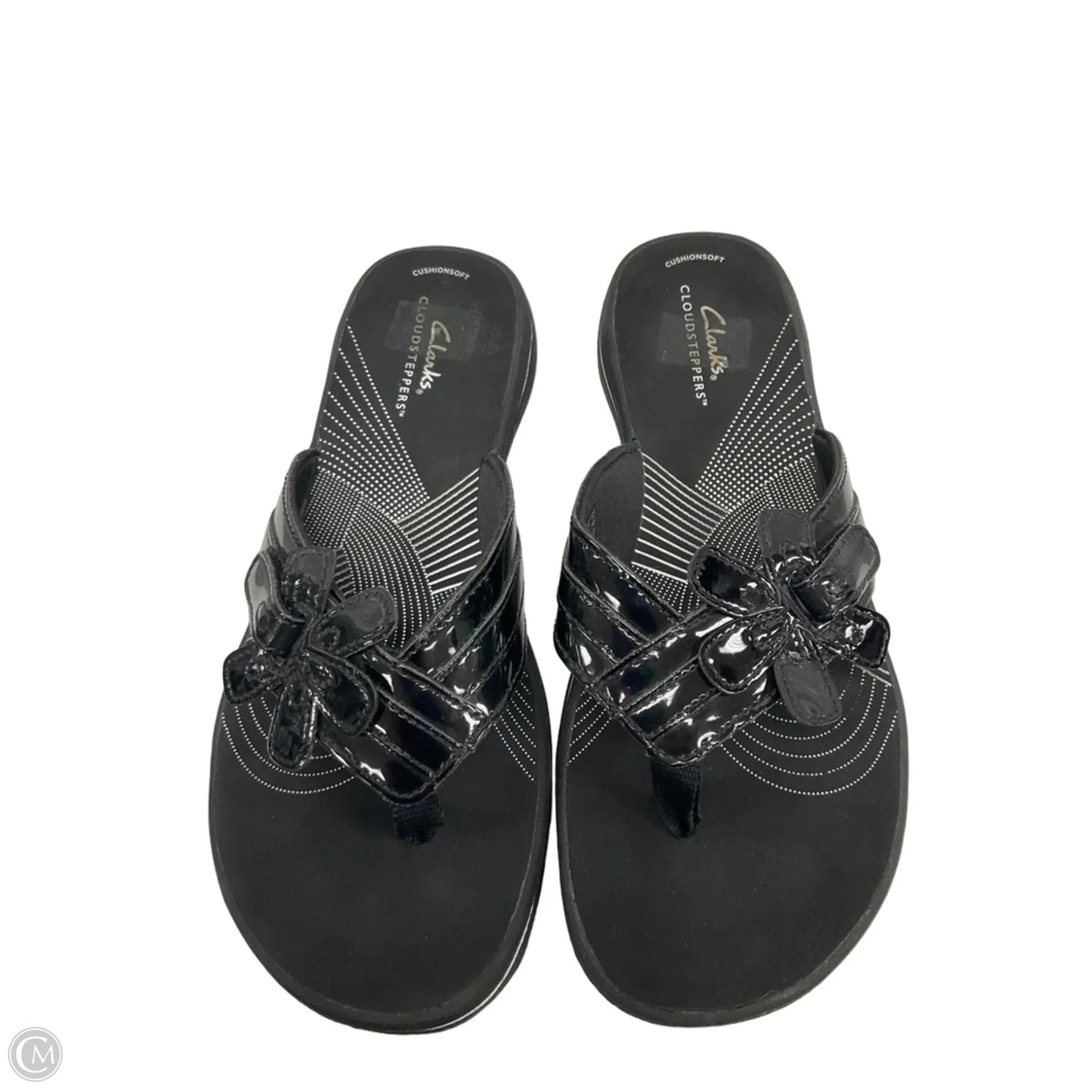 Sandals Flip Flops By Clarks In Black, Size: 8