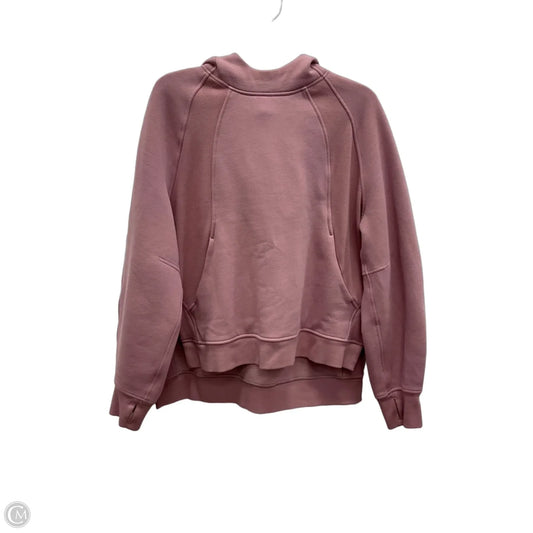 Athletic Top Long Sleeve Hoodie By Lululemon In Pink, Size: M
