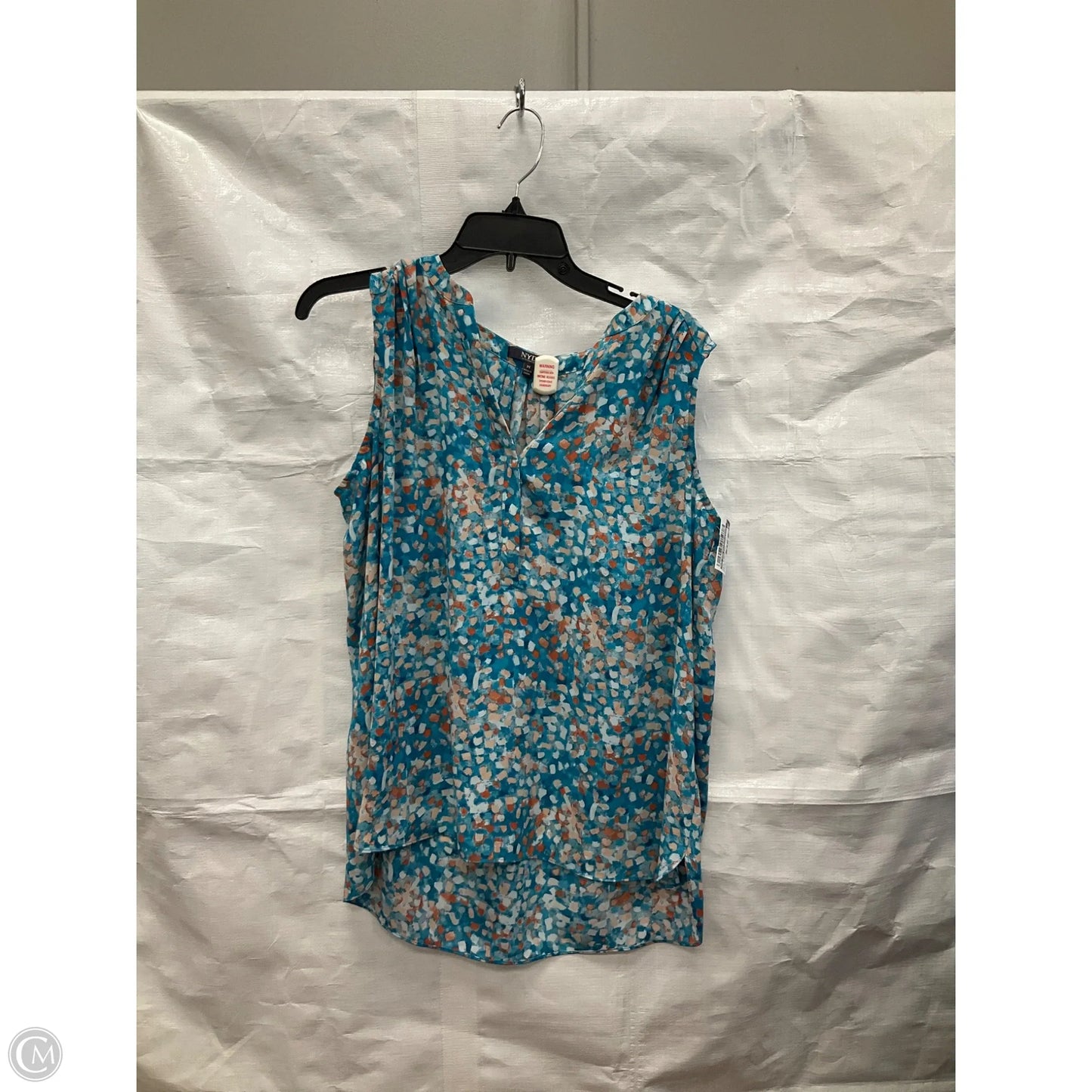 Top Sleeveless By Not Your Daughters Jeans In Blue & Orange, Size: M