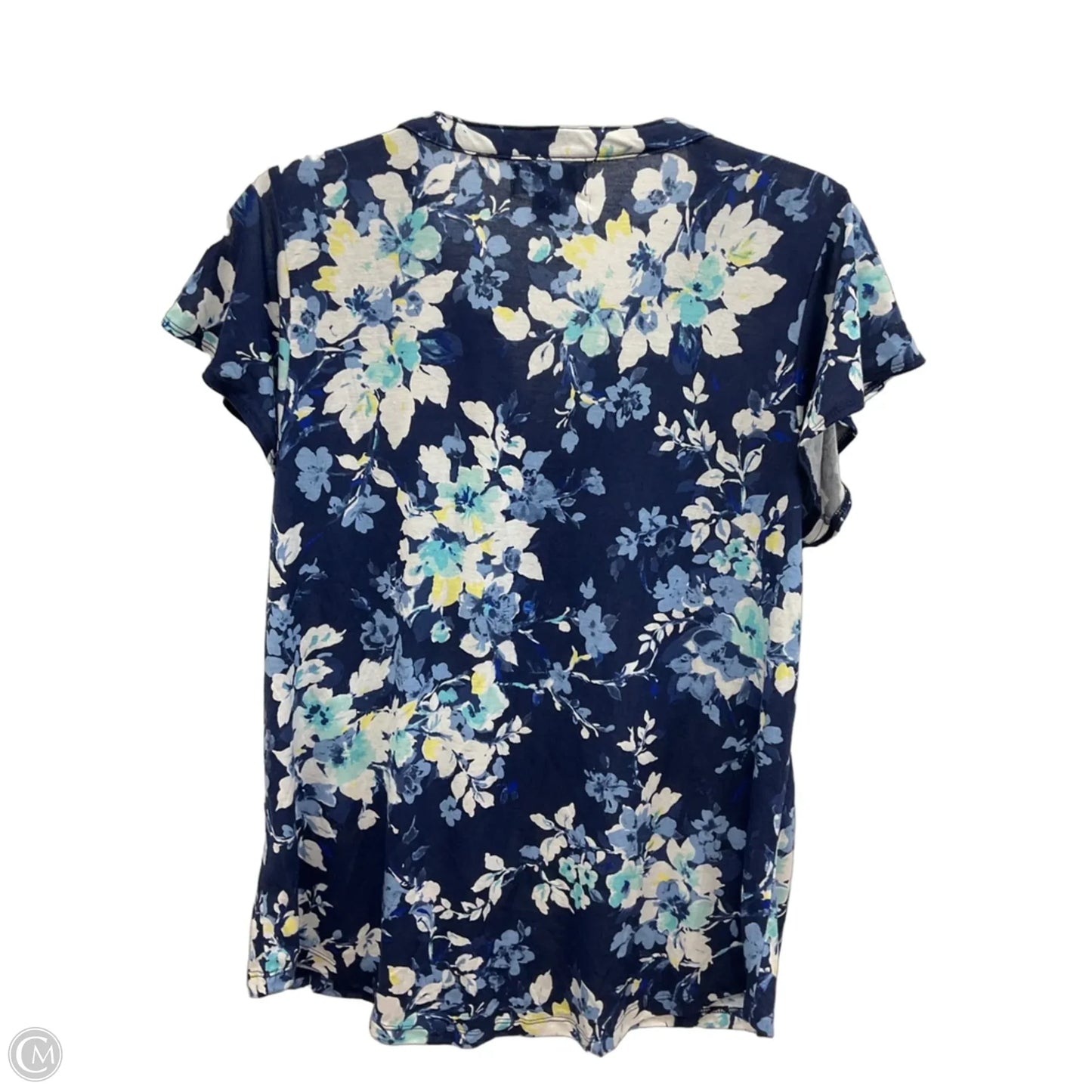 Top Short Sleeve By Liz Claiborne In Floral Print, Size: L