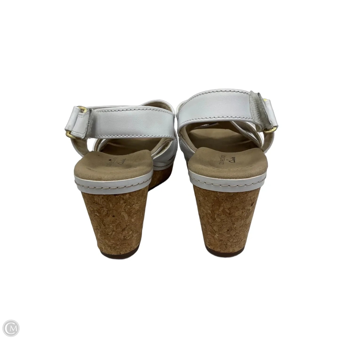 Shoes Heels Wedge By Clarks In White, Size: 8.5