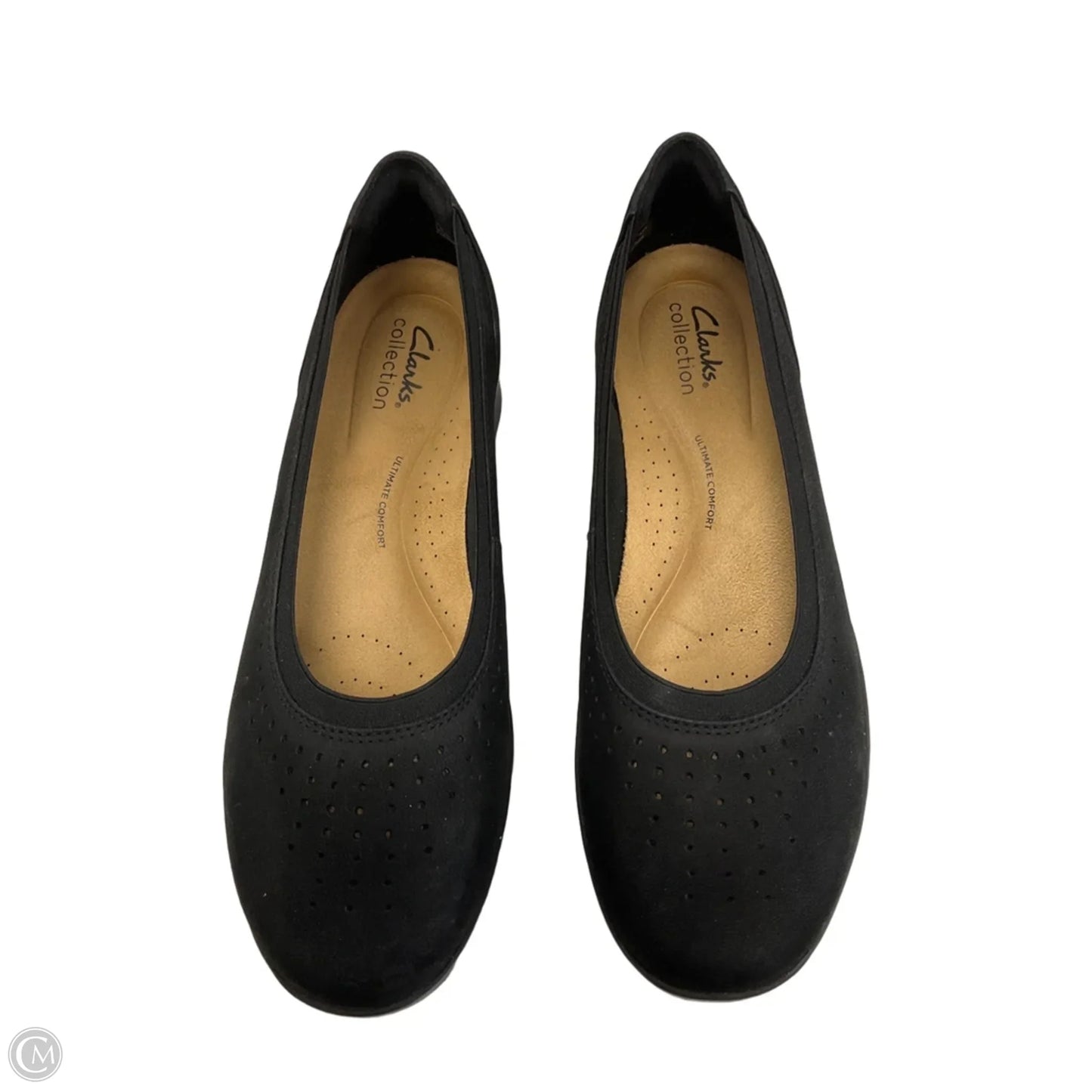 Shoes Heels Wedge By Clarks In Black, Size: 8.5