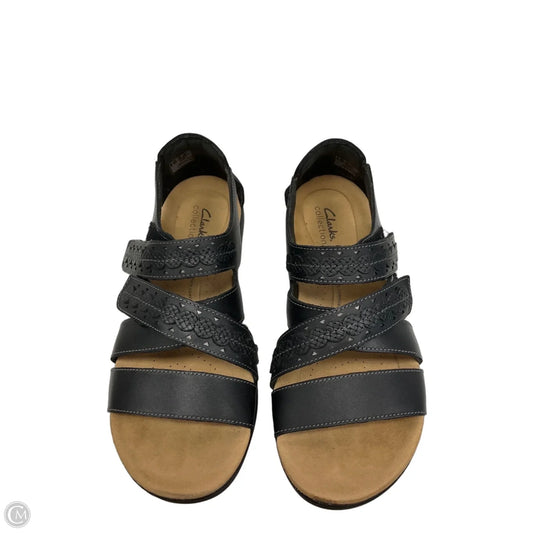 Sandals Flats By Clarks In Black, Size: 8.5