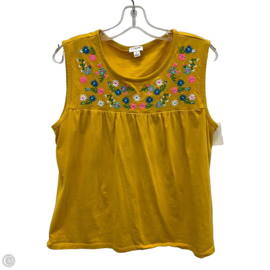 Top Sleeveless By J. Crew In Yellow, Size: L
