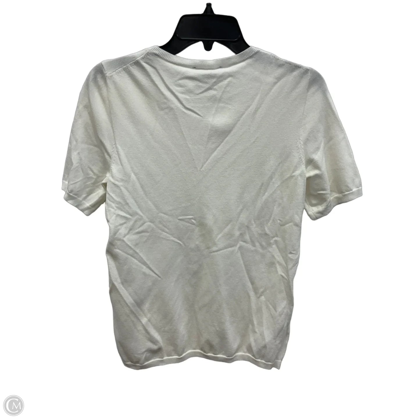Top Short Sleeve By Ann Taylor In White, Size: M