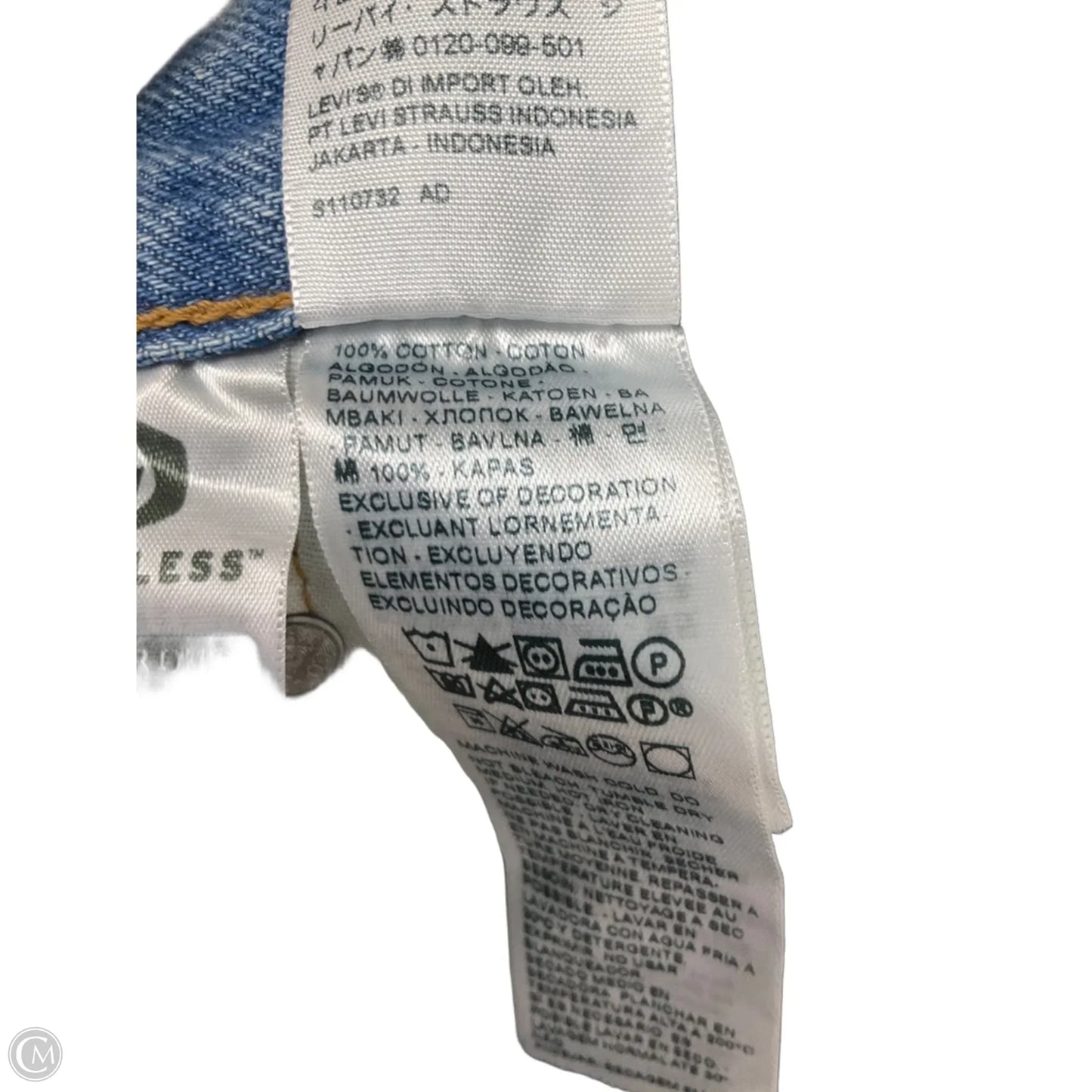 Jeans Straight By Levis In Blue Denim, Size: 4