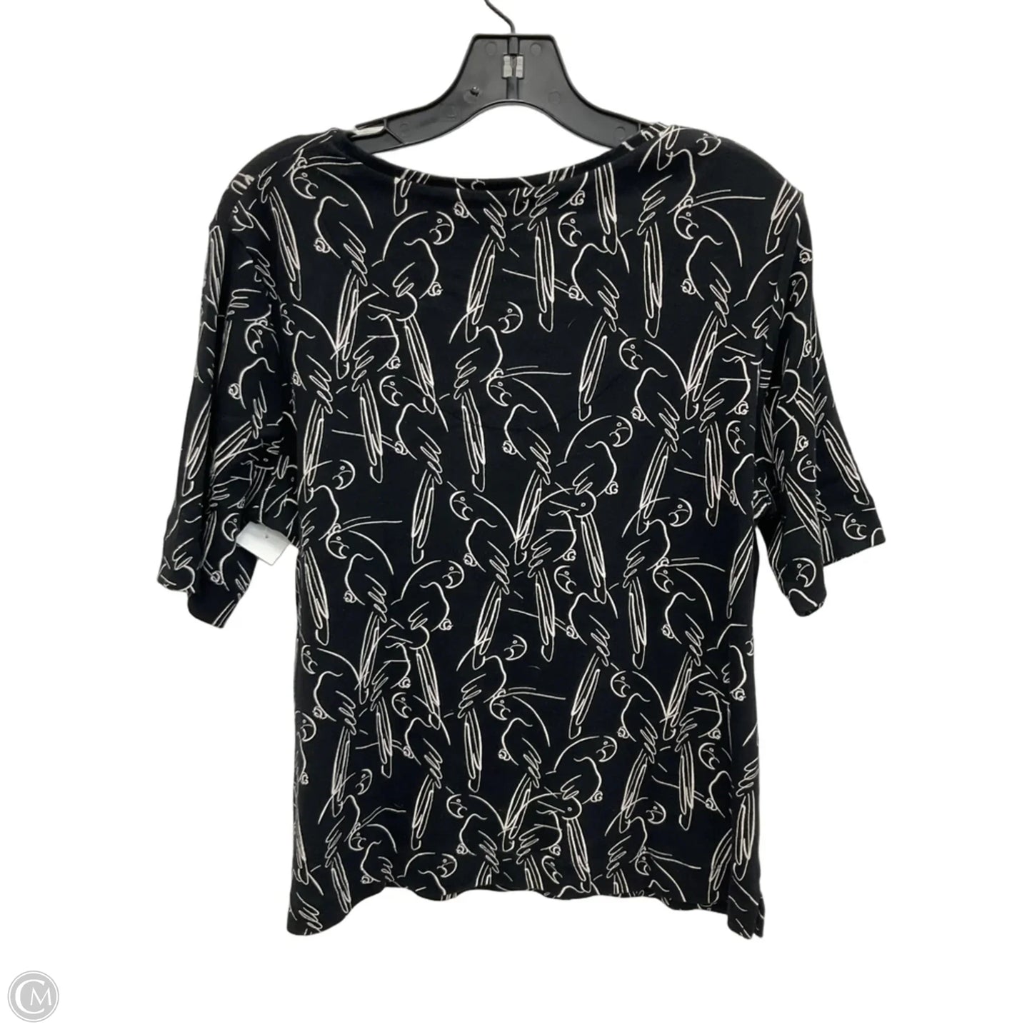 Top Short Sleeve By Chicos In Black & White, Size: L
