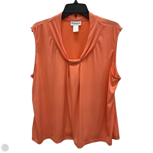 Top Sleeveless By Cmf In Coral, Size: 1x