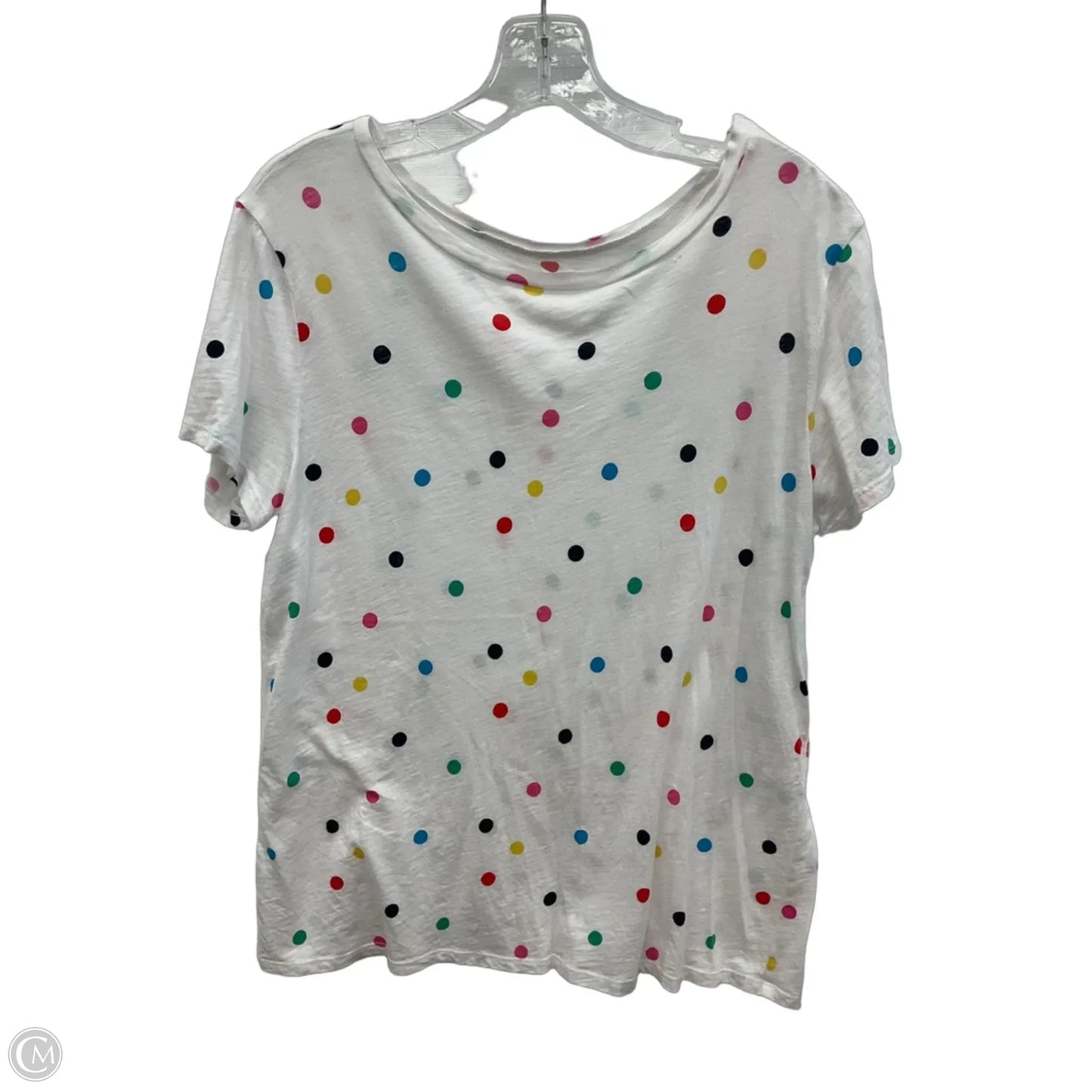 Top Short Sleeve By Loft In Polkadot Pattern, Size: L