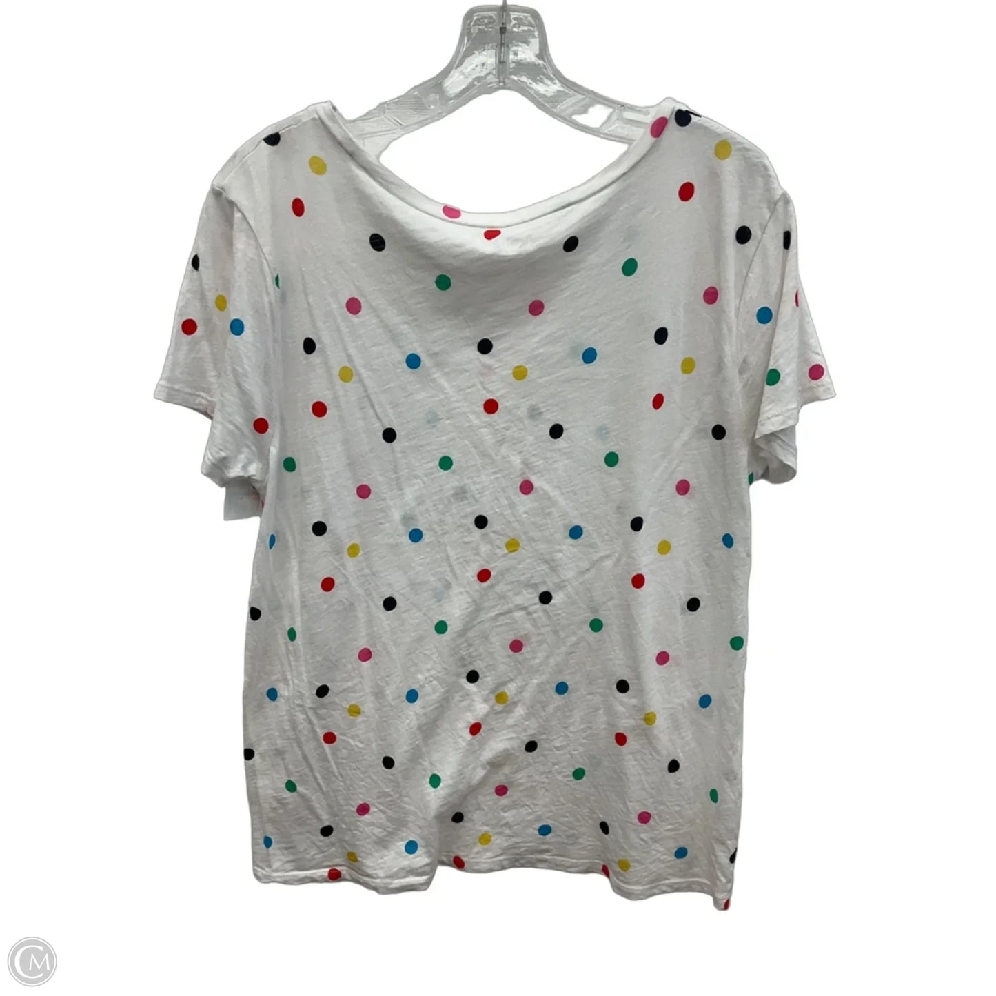 Top Short Sleeve By Loft In Polkadot Pattern, Size: L