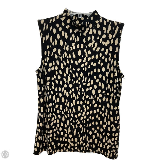 Top Sleeveless By Chicos In Black & Cream, Size: S
