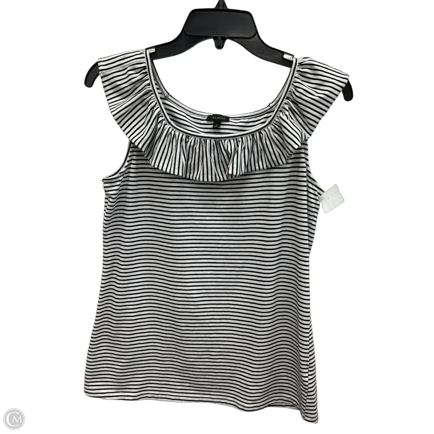 Top Short Sleeve By Talbots In Striped Pattern, Size: S