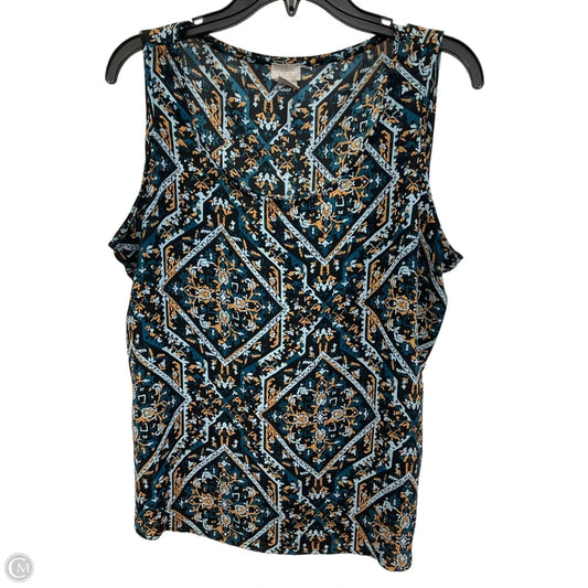 Top Sleeveless By Chicos In Blue, Size: L