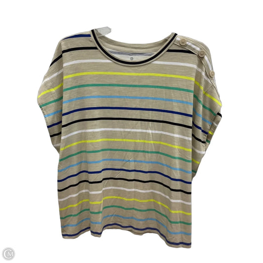 Top Short Sleeve By Talbots In Striped Pattern, Size: Xl