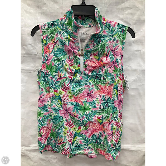 Athletic Tank Top By Stella Parker In Tropical Print, Size: S