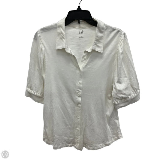 Top Short Sleeve By Gap In White, Size: L