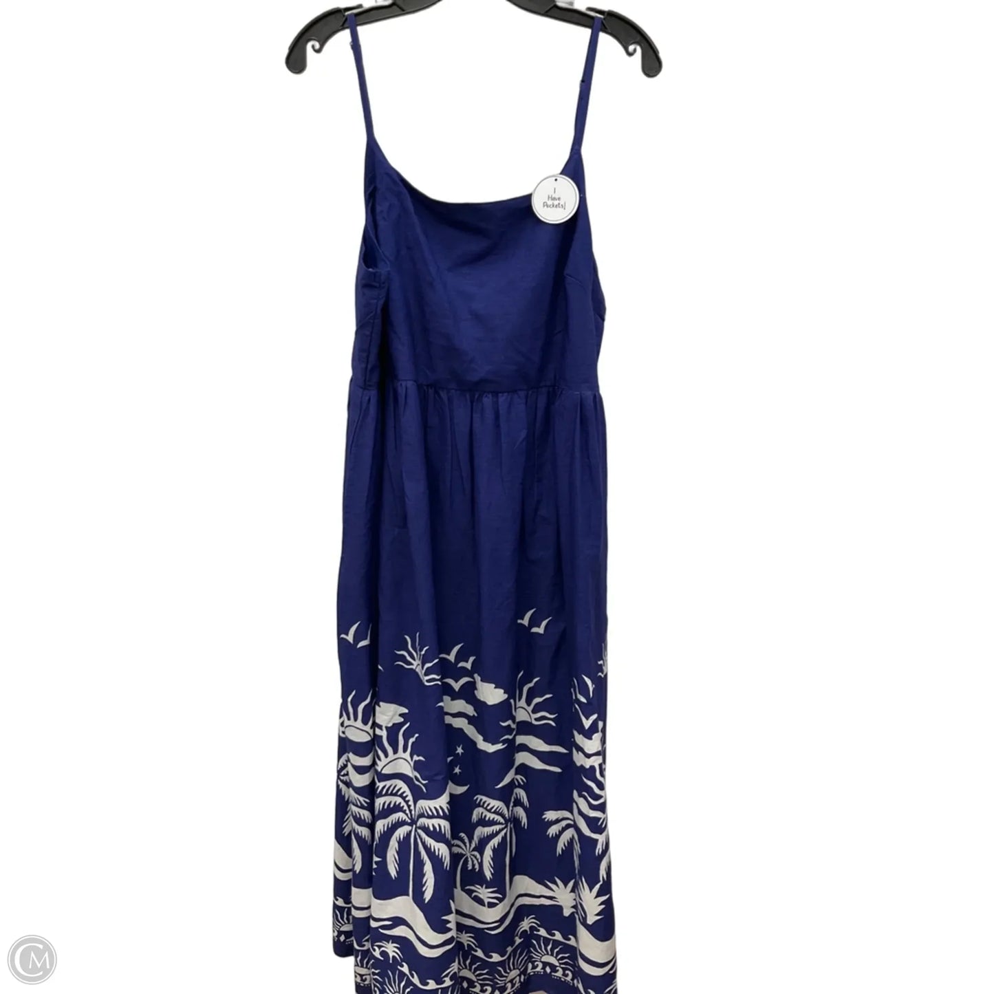 Dress Casual Maxi By Japna In Blue & White, Size: Xl
