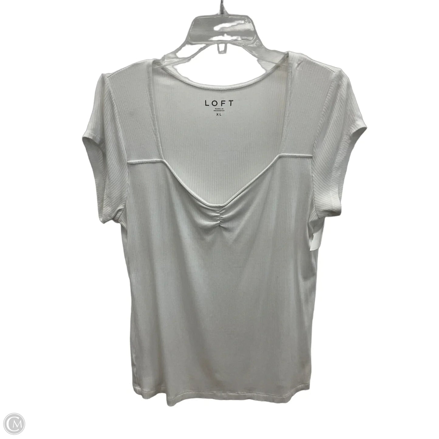 Top Short Sleeve Basic By Loft In White, Size: Xl