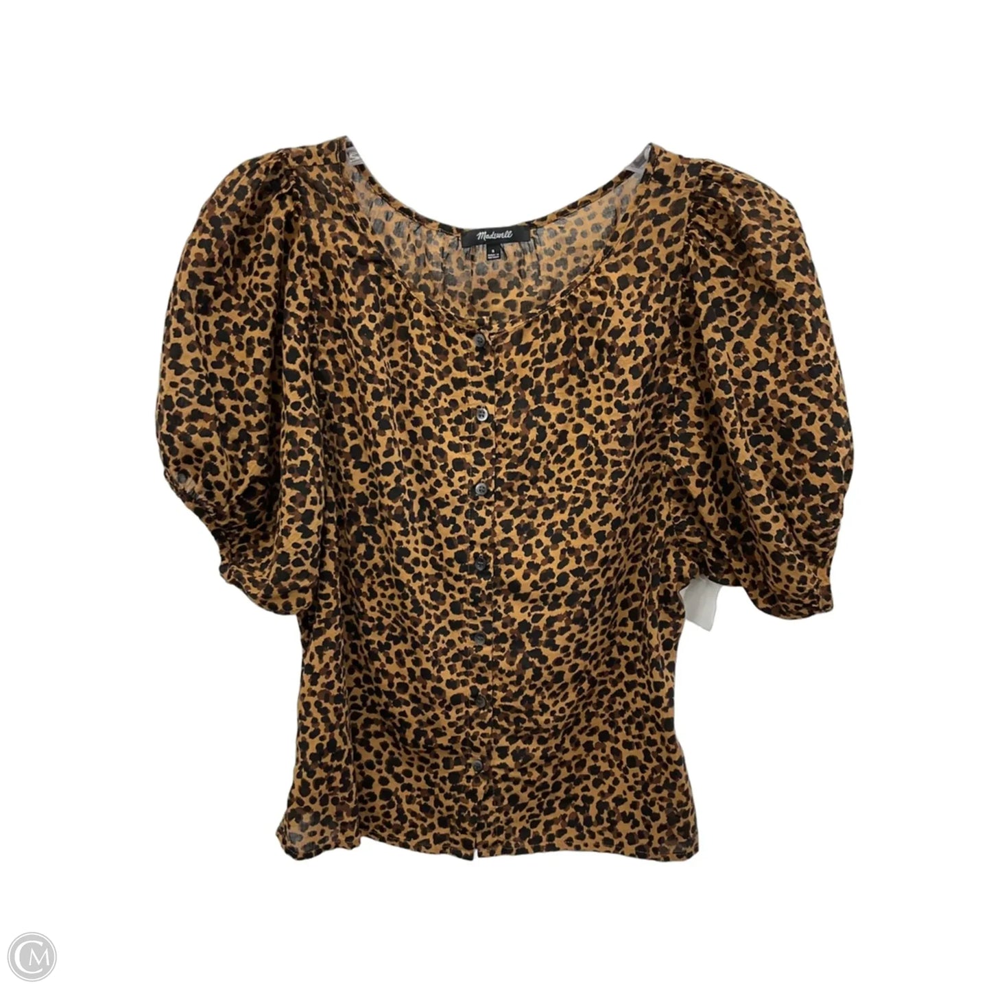 Top Short Sleeve By Madewell In Animal Print, Size: S