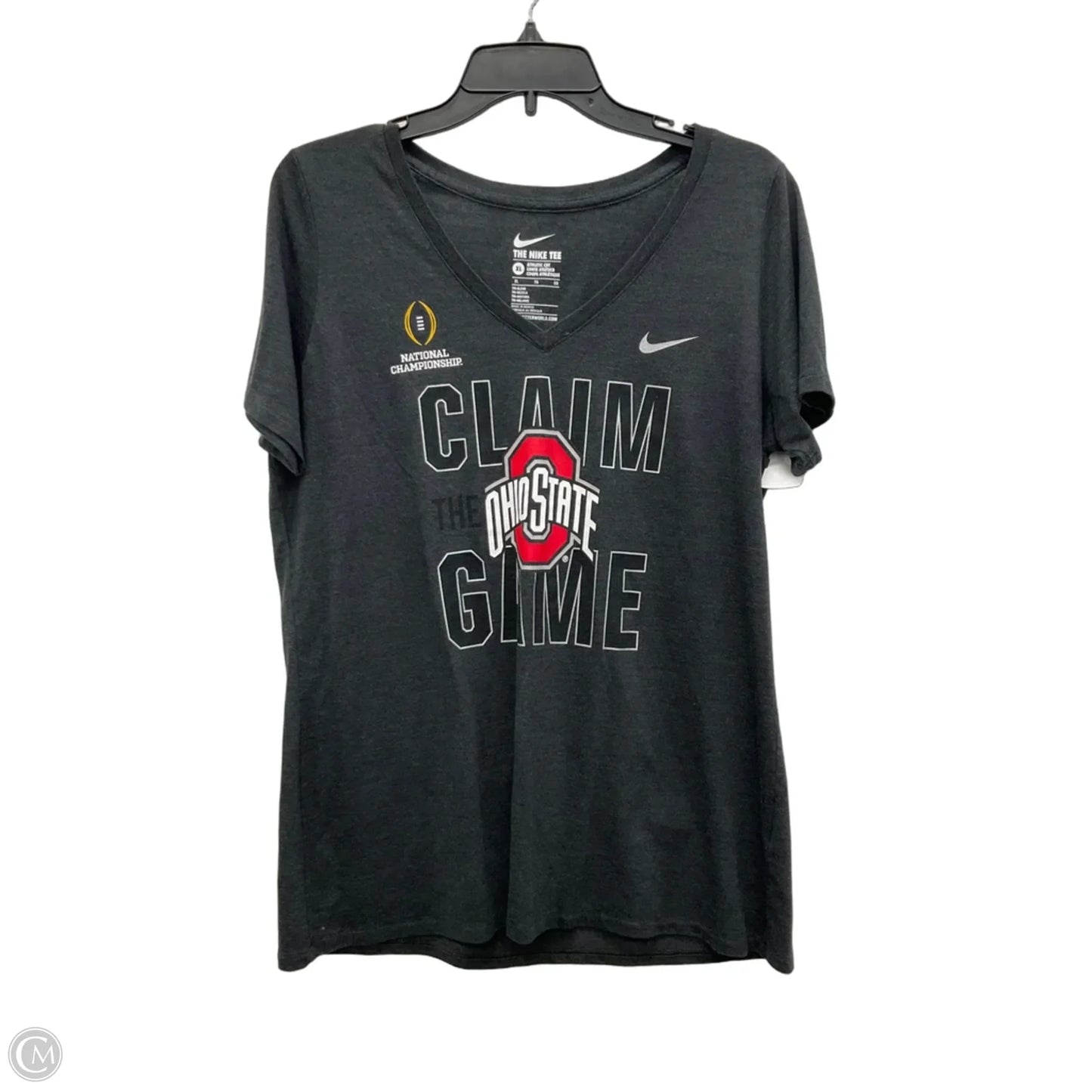 Athletic Top Short Sleeve By Nike In Grey, Size: Xl