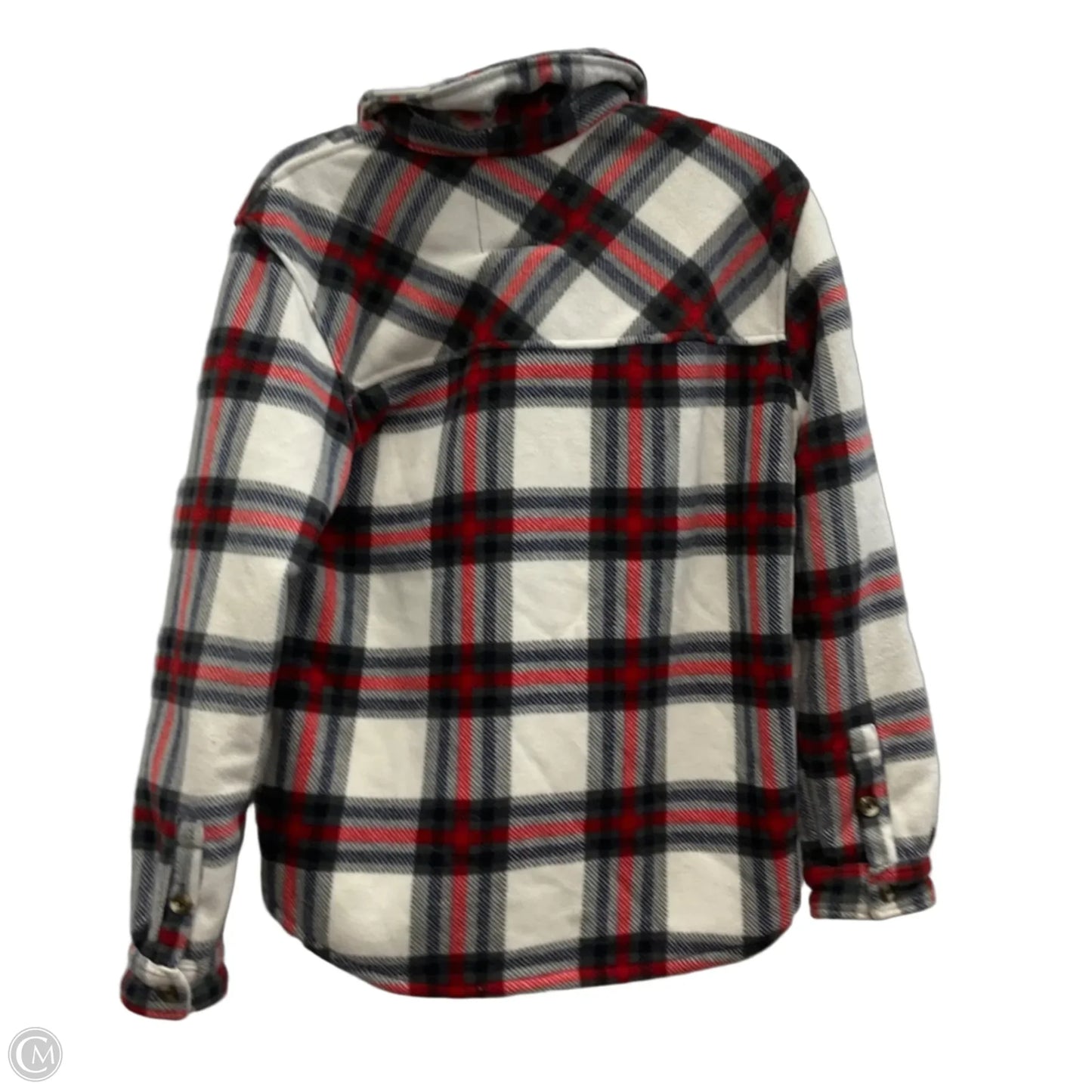 Jacket Shirt By Sage In Plaid Pattern, Size: S