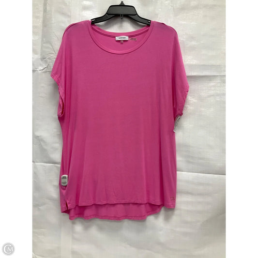 Top Short Sleeve By Calvin Klein In Pink, Size: L