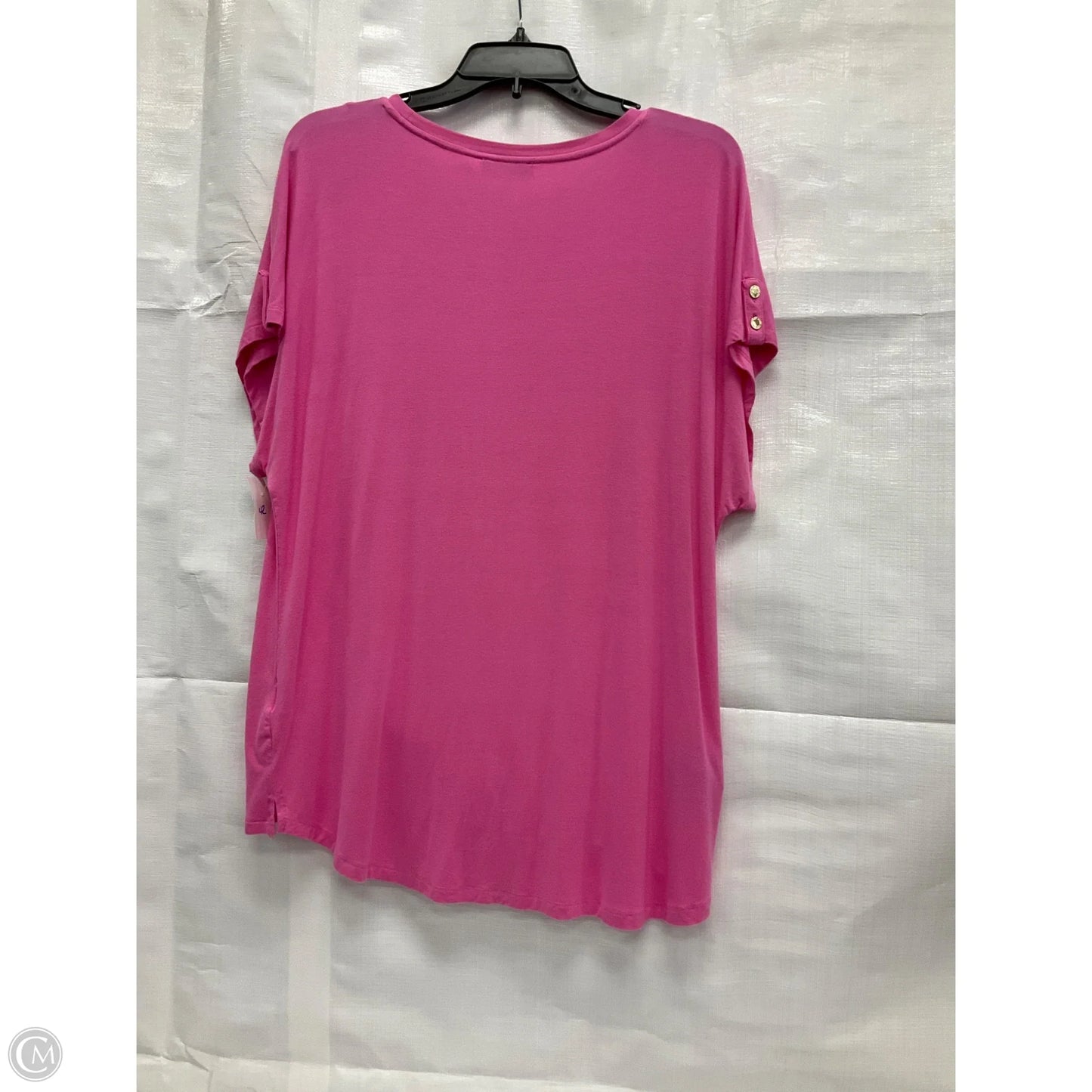 Top Short Sleeve By Calvin Klein In Pink, Size: L