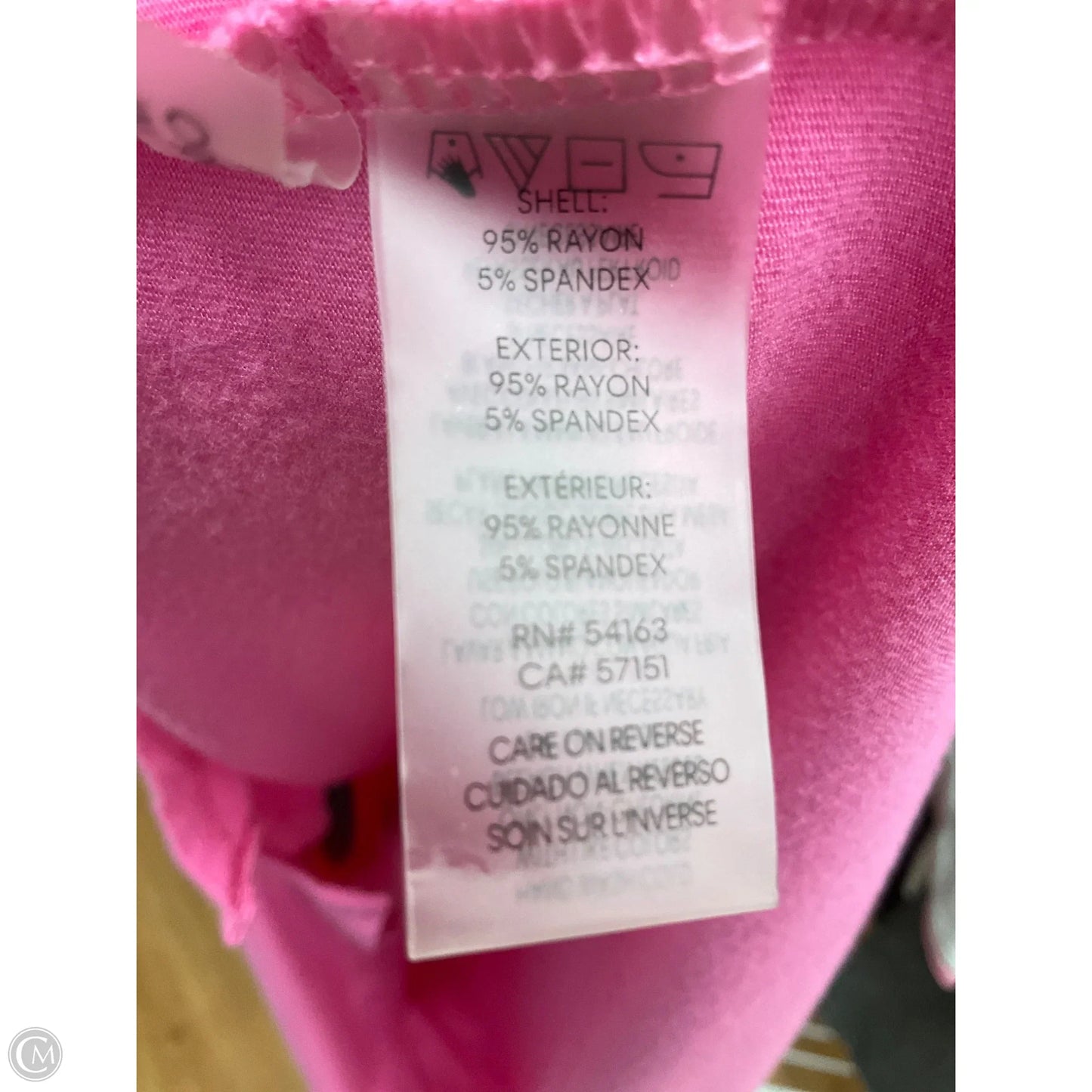 Top Short Sleeve By Calvin Klein In Pink, Size: L