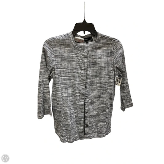 Blouse Long Sleeve By Theory In Blue, Size: M