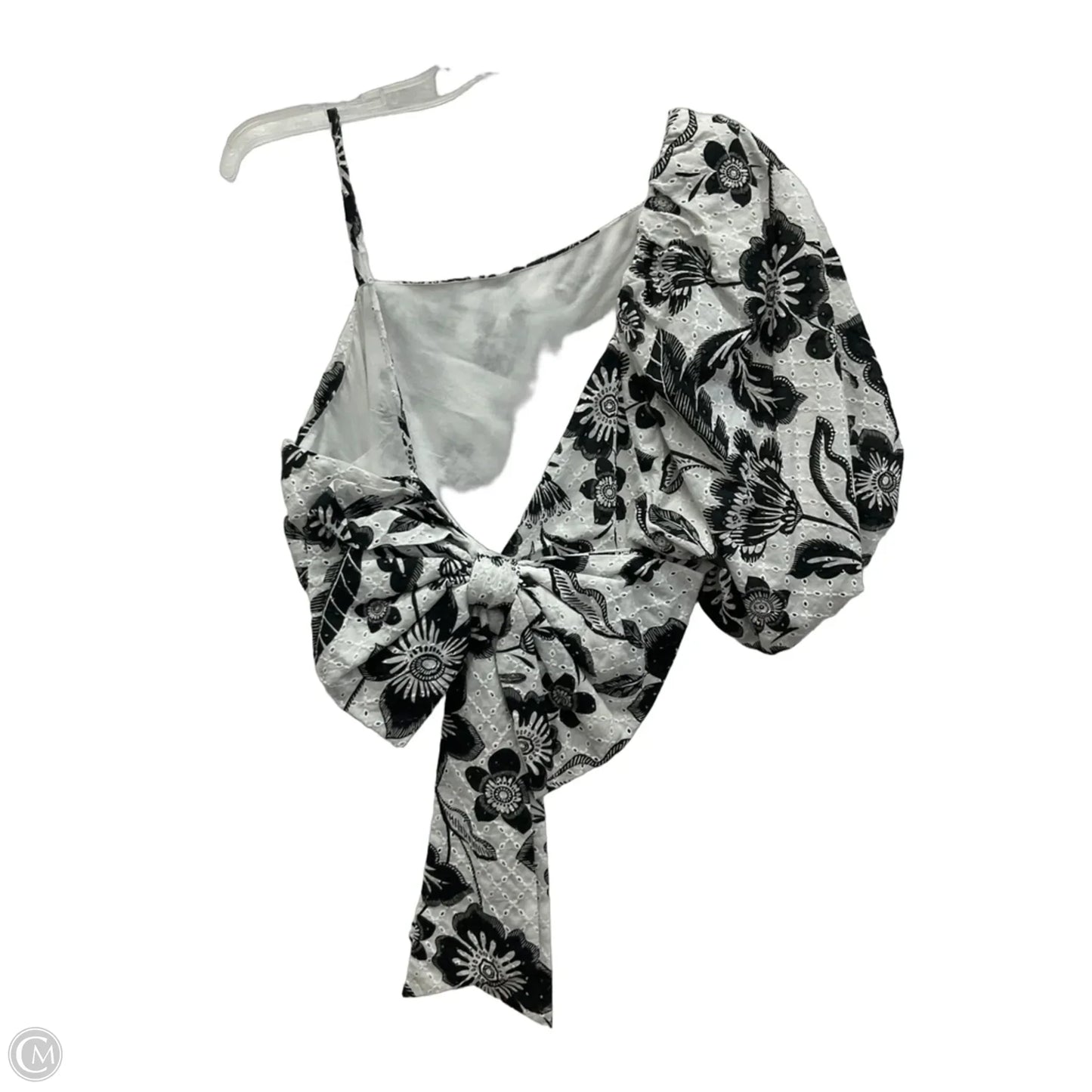 Top Short Sleeve By Maeve In Black & White, Size: 6