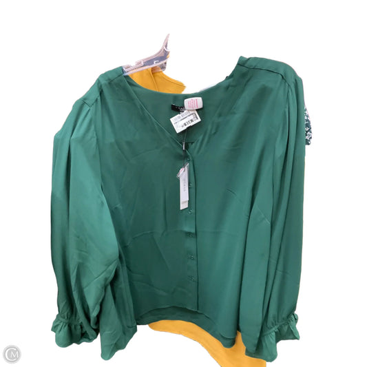 Top Long Sleeve By T Tahari In Green, Size: 3x