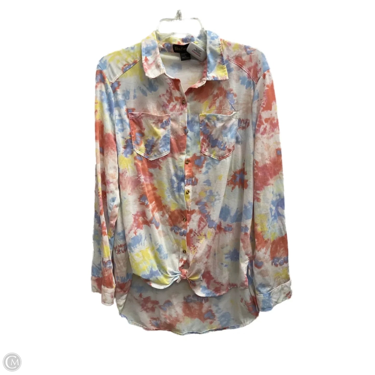 Top Long Sleeve By Clothes Mentor In Tie Dye Print, Size: 1x