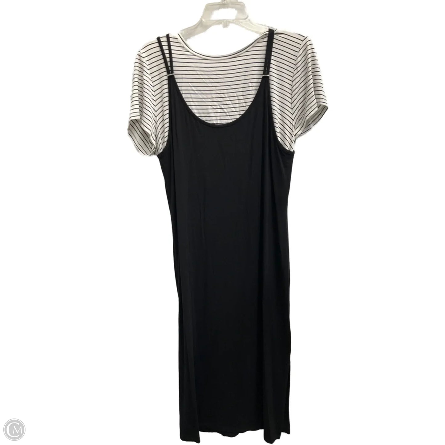 Dress Casual Midi By Calvin Klein In Black & White, Size: L